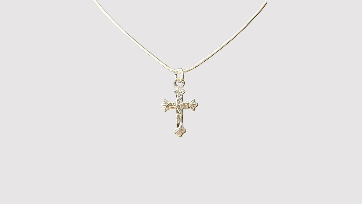 Heather | Cross and Vine Necklace