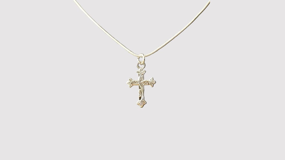 Heather | Cross and Vine Necklace